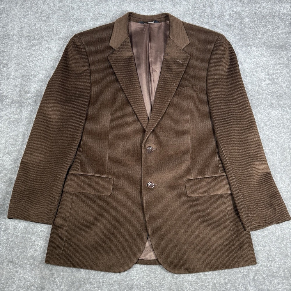 Jos A Bank‎ Blazer Sport Coat Men's 41R Brown Corduroy Wool Silk Blend